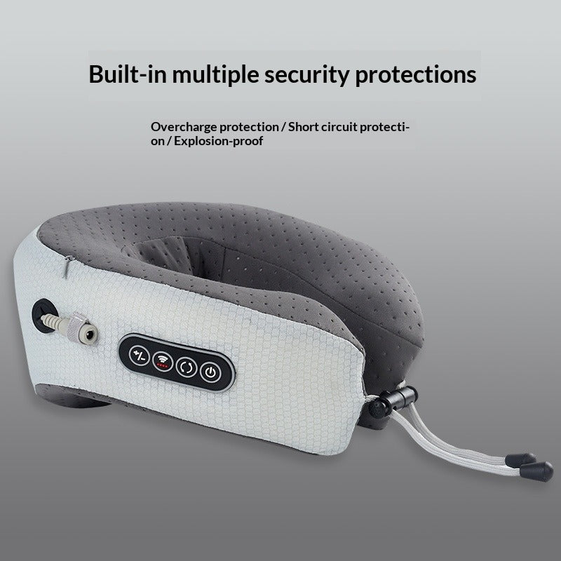 C-type rechargeable massage pillow, hot compress, neck and shoulder massager, multi-functional home car electric U-shaped massage pillow