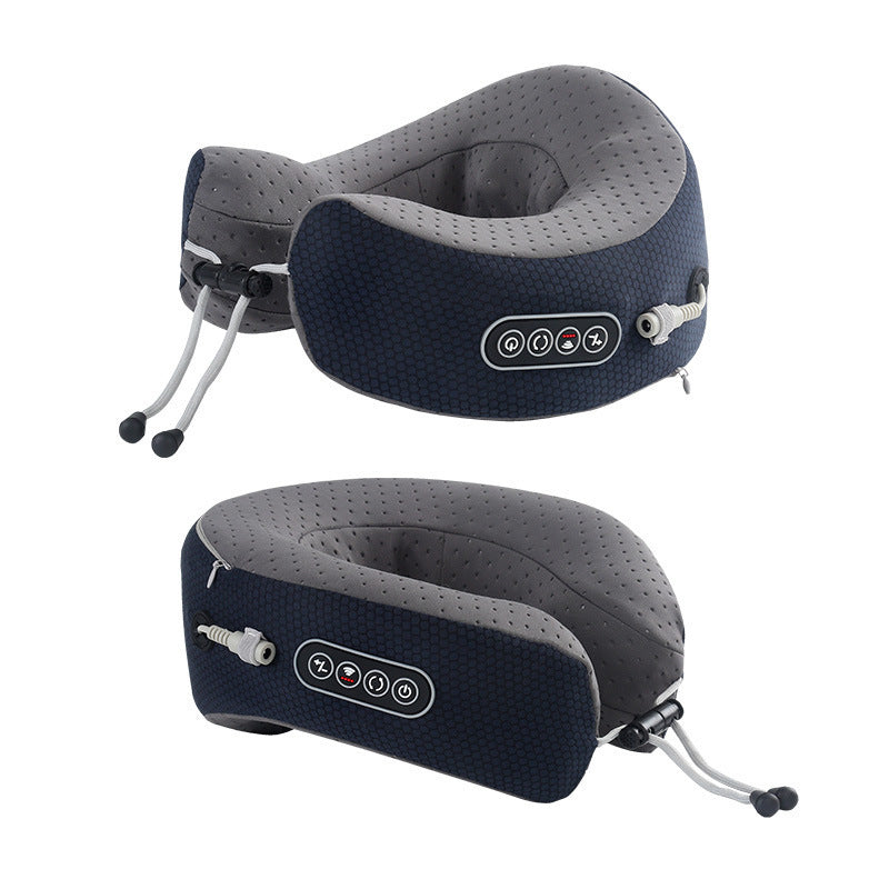 C-type rechargeable massage pillow, hot compress, neck and shoulder massager, multi-functional home car electric U-shaped massage pillow