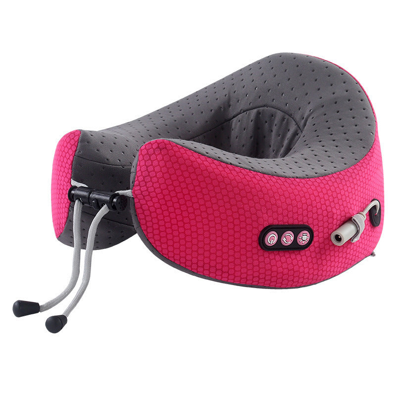 C-type rechargeable massage pillow, hot compress, neck and shoulder massager, multi-functional home car electric U-shaped massage pillow