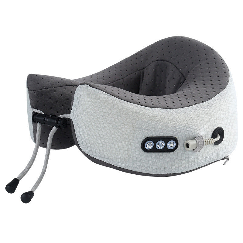 C-type rechargeable massage pillow, hot compress, neck and shoulder massager, multi-functional home car electric U-shaped massage pillow