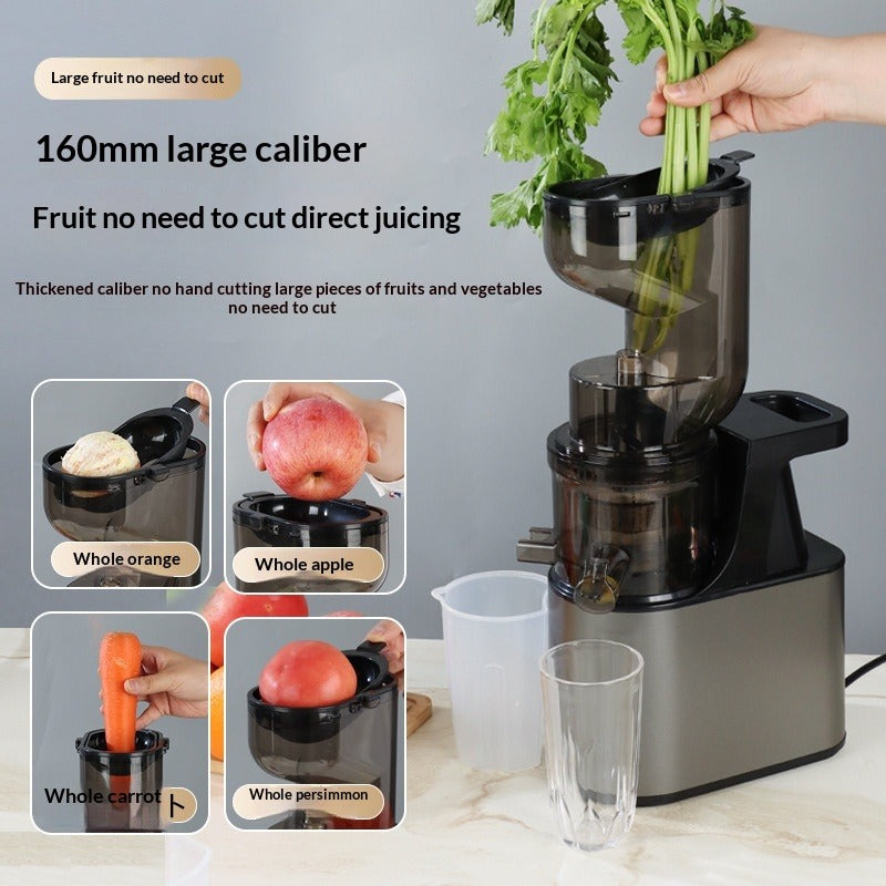 Stainless steel juicer - fully automatic, multi-functional, with pulp ejection, original juice machine, large feed chute, direct from the factory