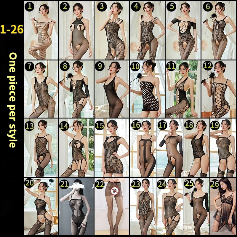 Sexy and passionate lingerie bodysuit with open crotch – mix and match any 5 pieces!